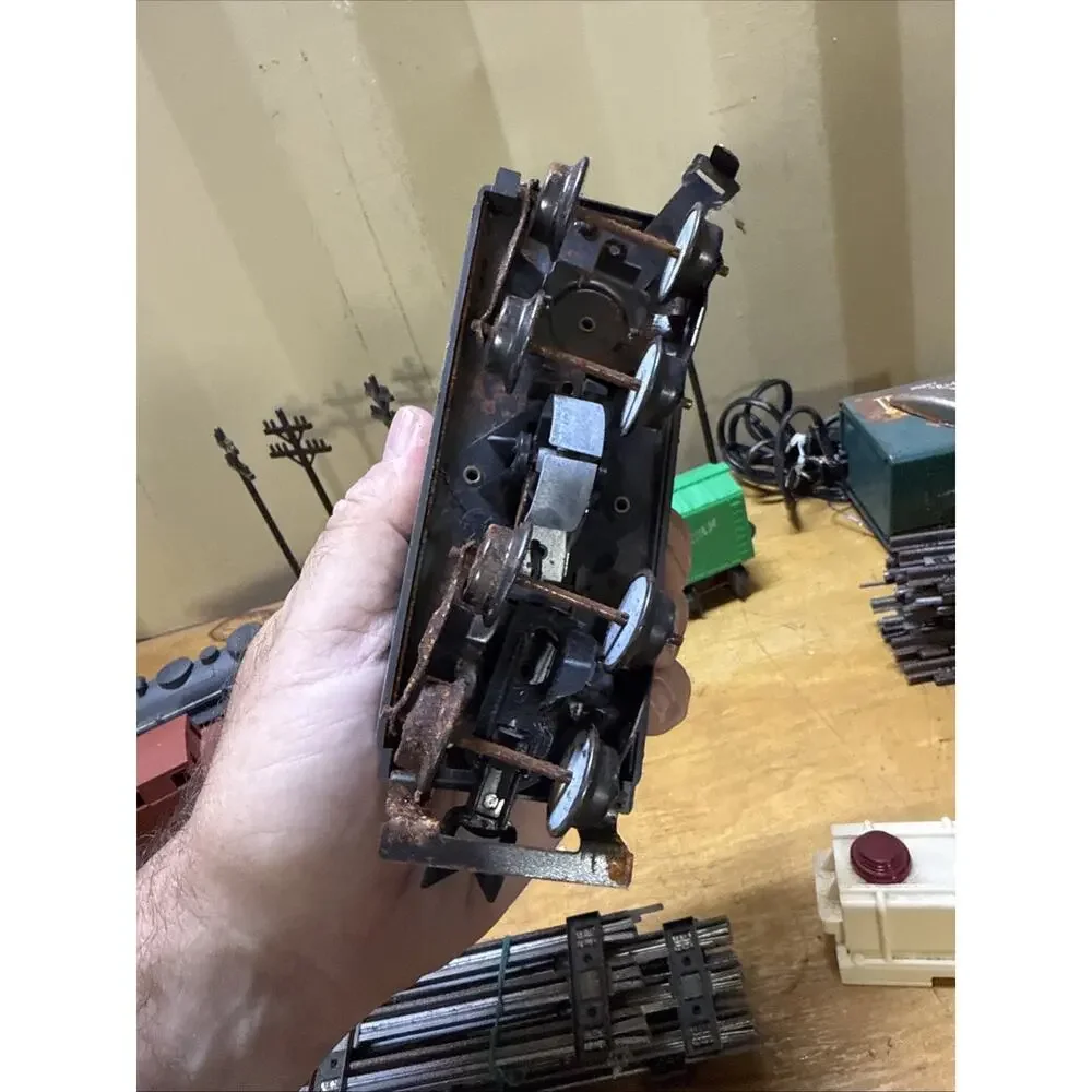 Vintage Train Set Track Engine Cars And Accessories